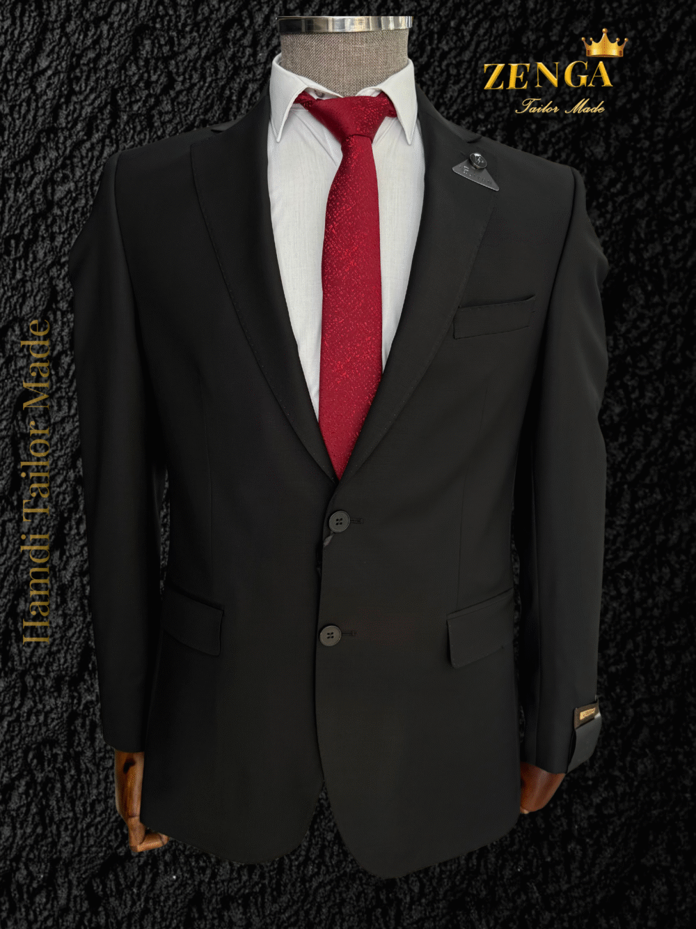 Zenga Tailored Black Suit – Office-Ready Elegance - Image 1