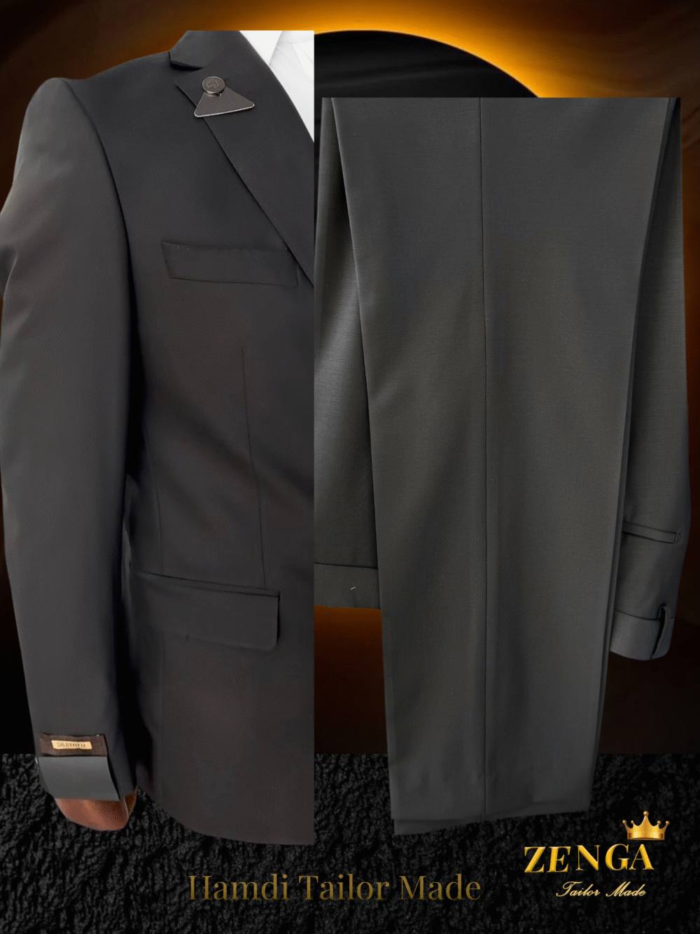 Zenga Tailored Black Suit – Office-Ready Elegance - Image 3