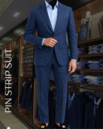 Men Navy strip suit, 	Tailor-Made Precision – Perfect fit crafted to your form.