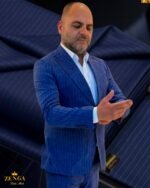 Men Navy strip suit, 	Tailor-Made Precision – Perfect fit crafted to your form. - Image 4
