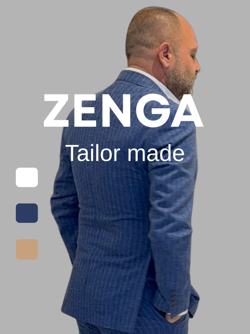 Men Navy strip suit, 	Tailor-Made Precision – Perfect fit crafted to your form. - Image 2